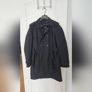 ZARA Men's Trench Coat Black Medium